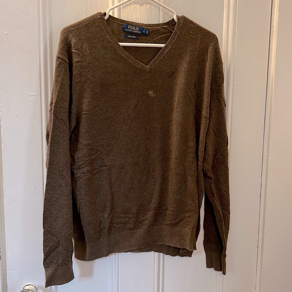 Mens polo v neck sweater